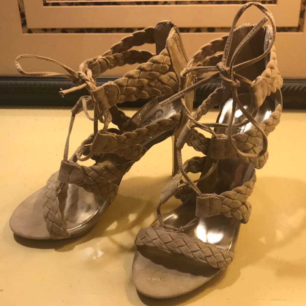Lace up zipper back women’s sexy heel